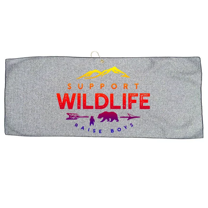 Support Wildlife Raise Funny Mom And Dad Funny Gift Large Microfiber Waffle Golf Towel