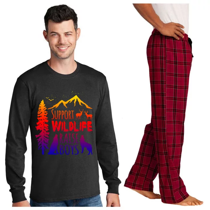 Support Wildlife Raise Gift For Mom And Dad Long Sleeve Pajama Set