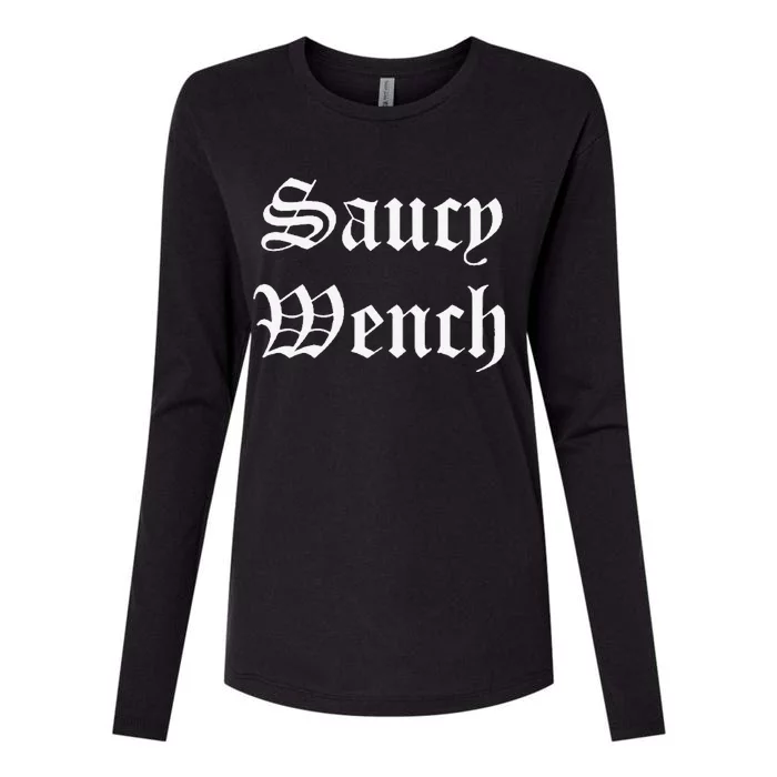 Saucy Wench Ren Faire Funny Halloween Costume Womens Cotton Relaxed Long Sleeve T-Shirt