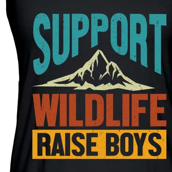 Support Wildlife Raise Boys Ladies Essential Flowy Tank