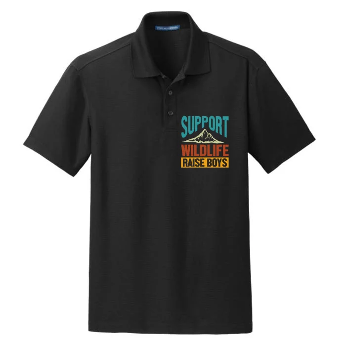 Support Wildlife Raise Boys Dry Zone Grid Performance Polo