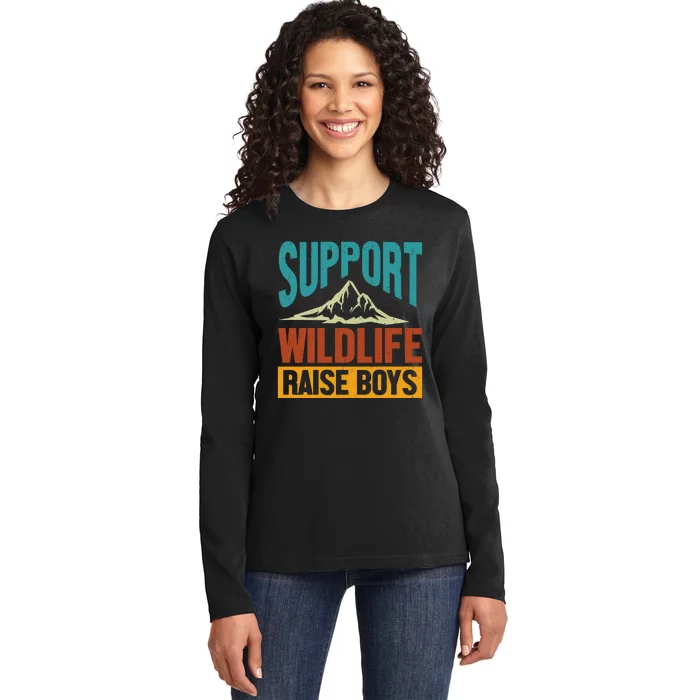 Support Wildlife Raise Boys Ladies Long Sleeve Shirt