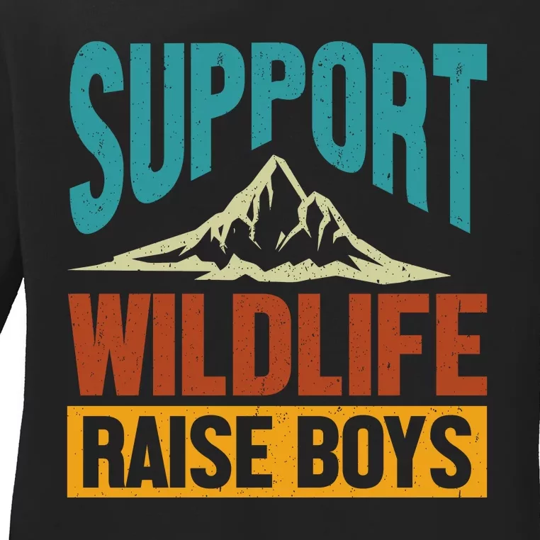 Support Wildlife Raise Boys Ladies Long Sleeve Shirt