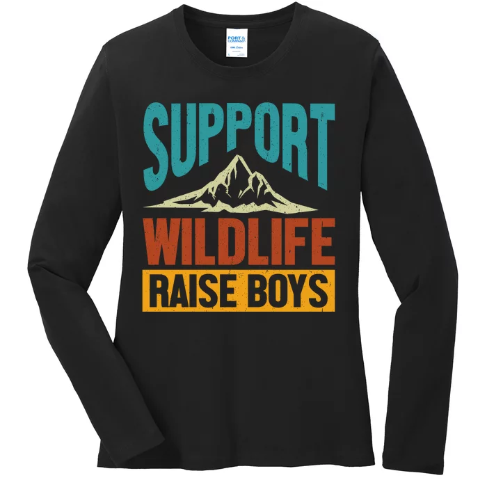 Support Wildlife Raise Boys Ladies Long Sleeve Shirt