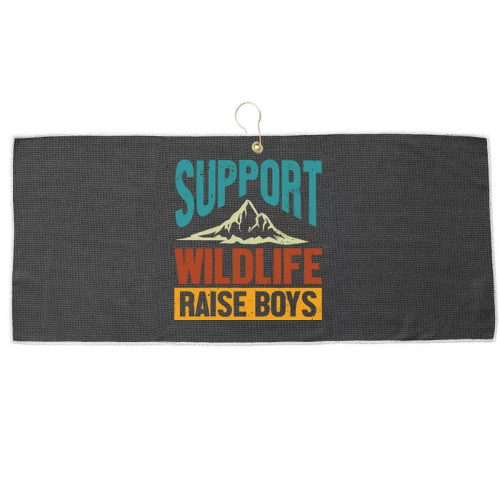 Support Wildlife Raise Boy Large Microfiber Waffle Golf Towel