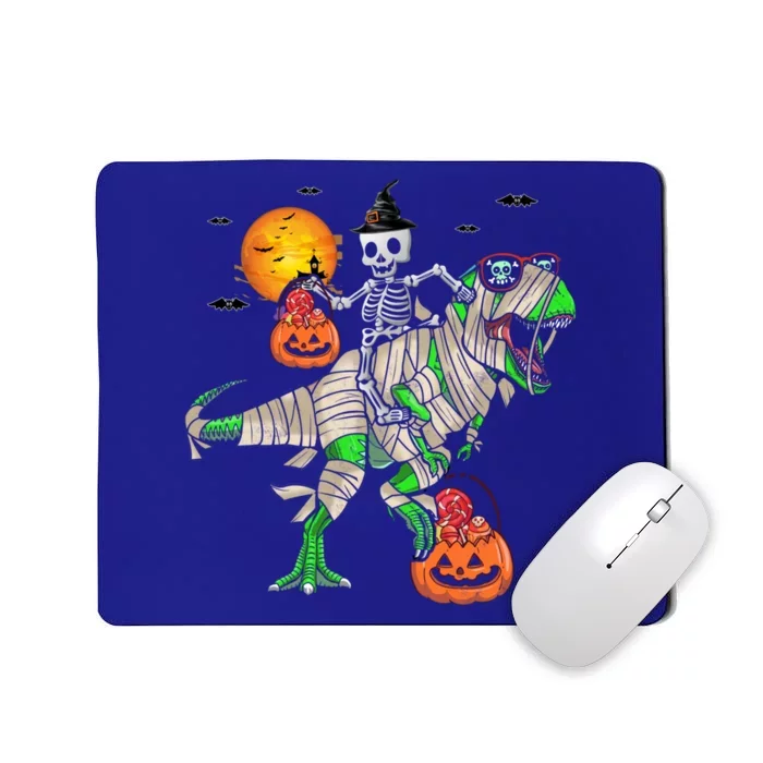 Skeleton Witch Riding TRex Mummy Halloween Gift Mousepad