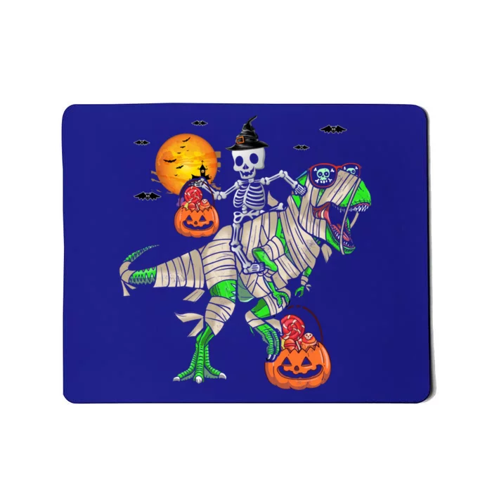 Skeleton Witch Riding TRex Mummy Halloween Gift Mousepad