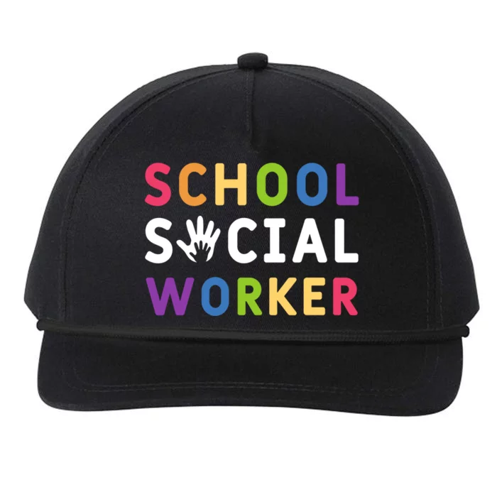 Social Work Rainbow School Social Worker Gift Snapback Five-Panel Rope Hat