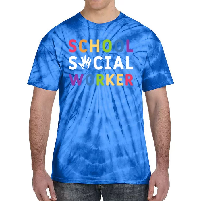 Social Work Rainbow School Social Worker Gift Tie-Dye T-Shirt