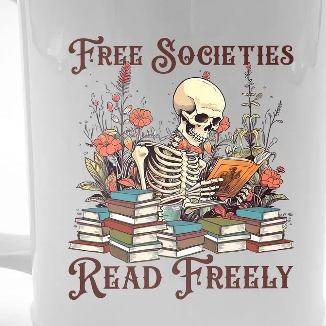 Strong Woman Reads Books Free Societies Read Freely Books Front & Back Beer Stein