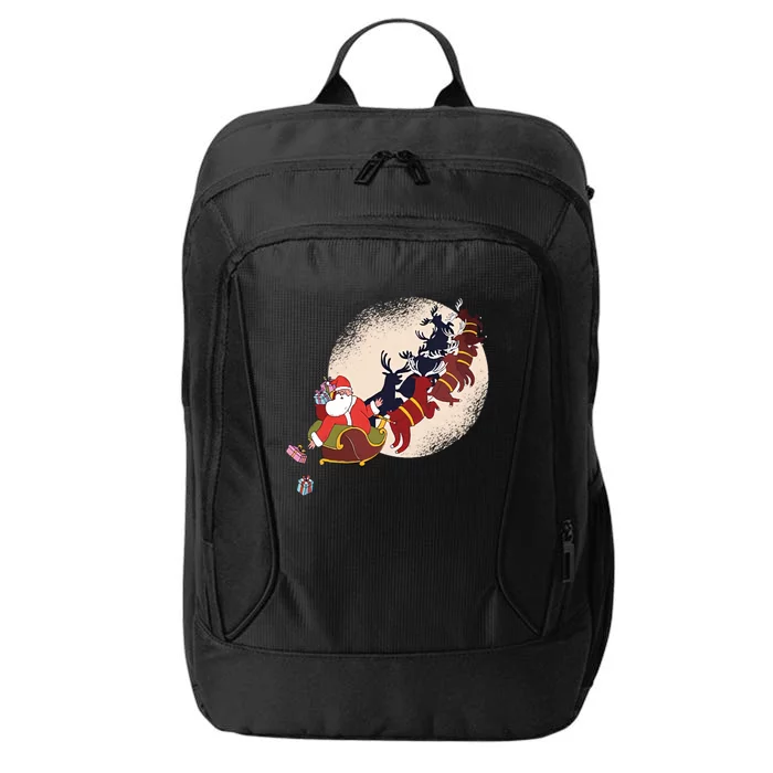 Santa With Reindeers Christmas City Backpack