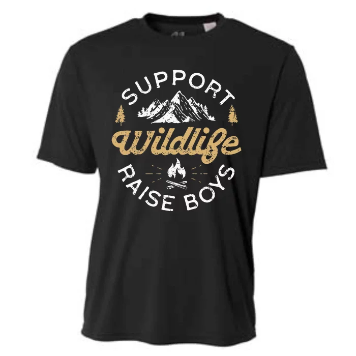 Support Wildlife Raise Parent Mom & Dad Gift Cooling Performance Crew T-Shirt