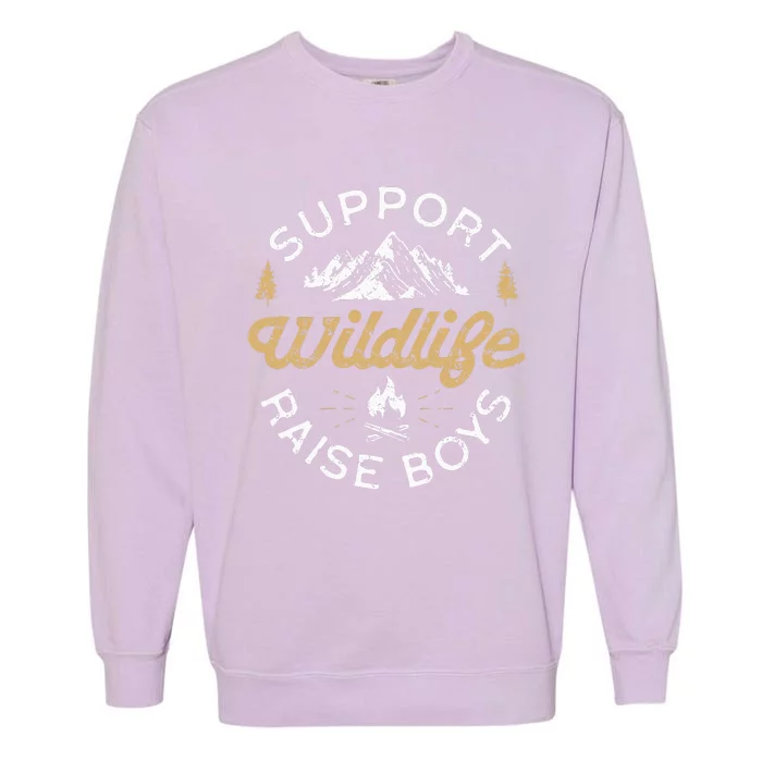 Support Wildlife Raise Parent Mom & Dad Gift Garment-Dyed Sweatshirt