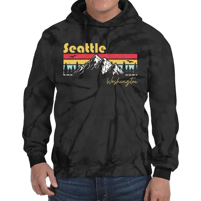 Seattle Washington Roots Hometown Vintage Home State Pride Tie Dye Hoodie