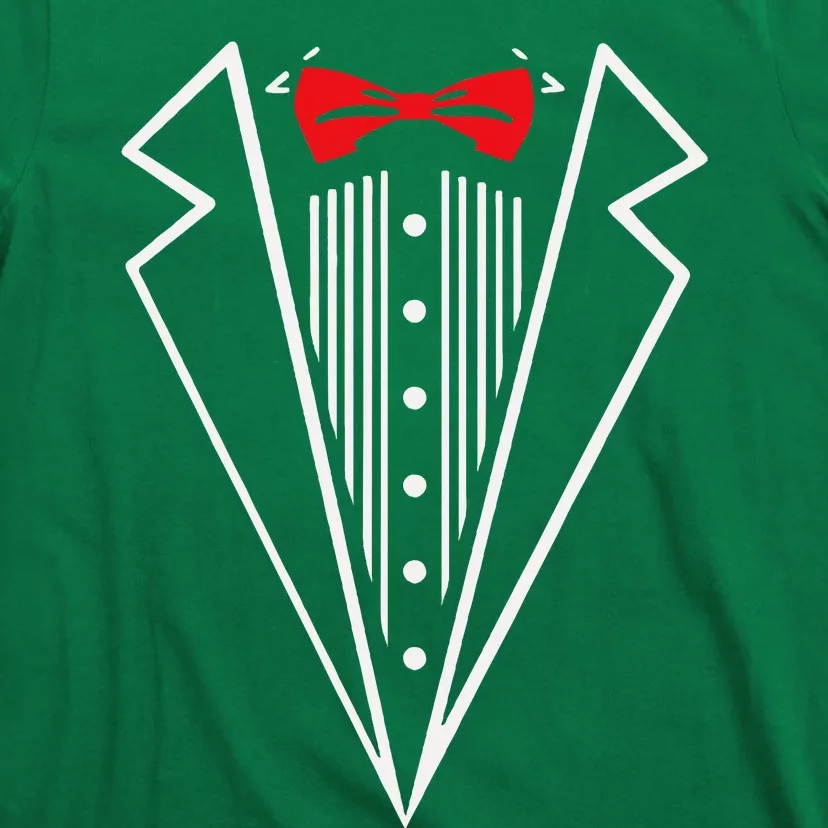 Stuxedo With Red Bow Tie Black Suit T-Shirt