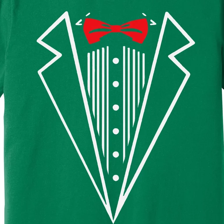 Stuxedo With Red Bow Tie Black Suit Premium T-Shirt