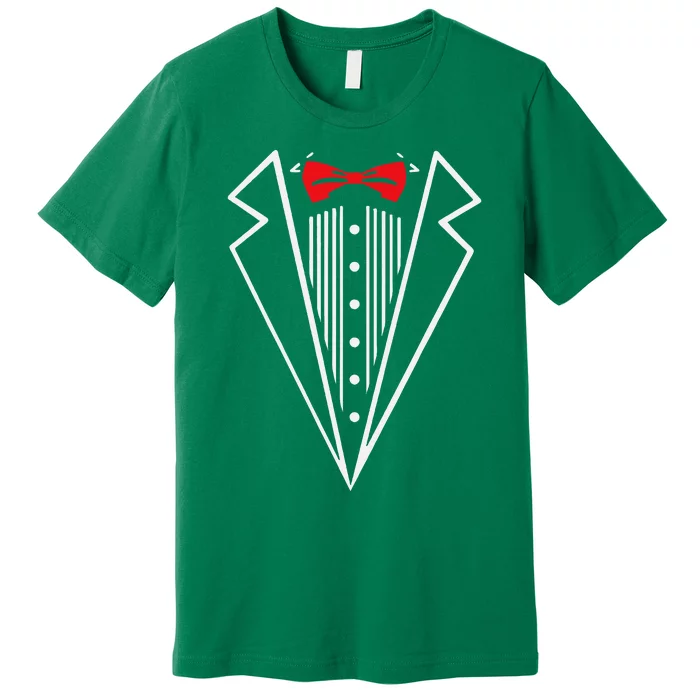 Stuxedo With Red Bow Tie Black Suit Premium T-Shirt