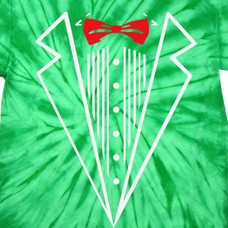 Stuxedo With Red Bow Tie Black Suit Tie-Dye T-Shirt