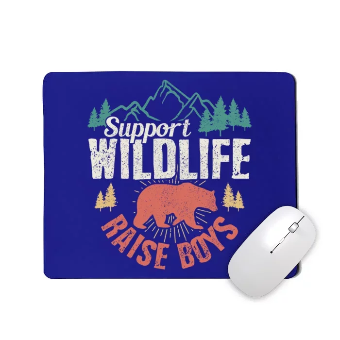 Support Wildlife Raise Mom Dad Wild One Funny Gift Mousepad