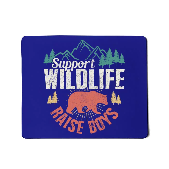 Support Wildlife Raise Mom Dad Wild One Funny Gift Mousepad