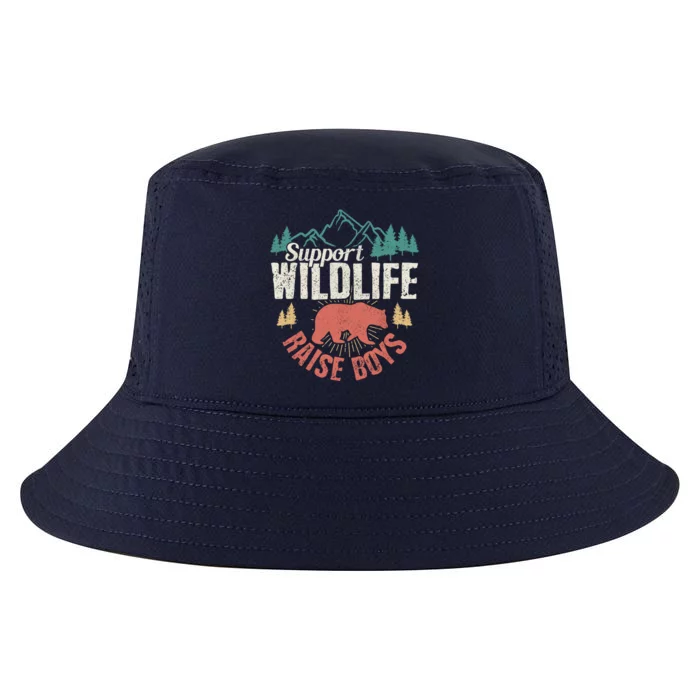 Support Wildlife Raise Mom Dad Wild One Funny Gift Cool Comfort Performance Bucket Hat