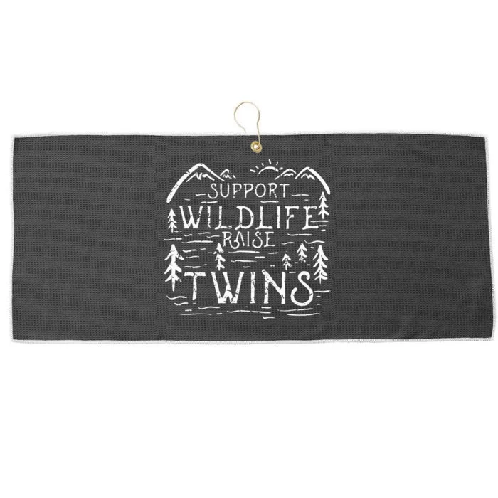 Support Wildlife Raise Twins Large Microfiber Waffle Golf Towel