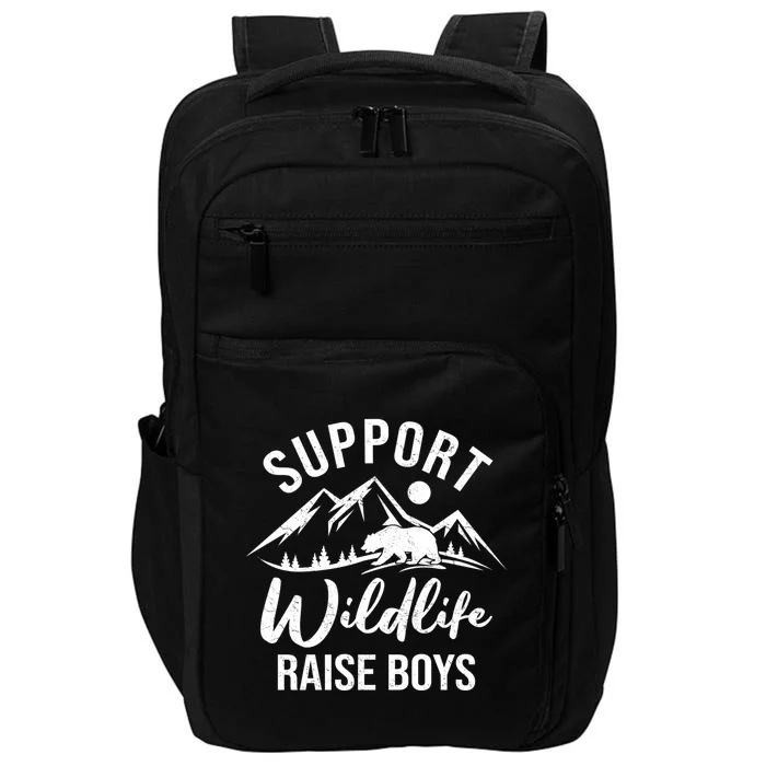 Support Wildlife Raise Sons Funny Mom Dad Wild One Bear Cute Gift Impact Tech Backpack