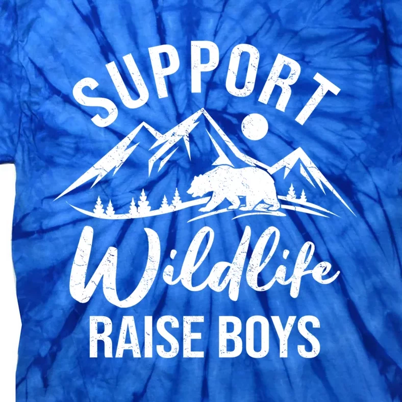 Support Wildlife Raise Sons Funny Mom Dad Wild One Bear Cute Gift Tie-Dye T-Shirt