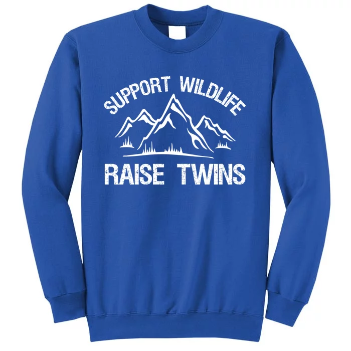 Support Wildlife Raise Twins Gift Funny Twin Mom Dad Meaningful Gift Sweatshirt