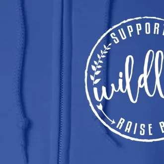 Support Wildlife Raise Mom Gift Full Zip Hoodie