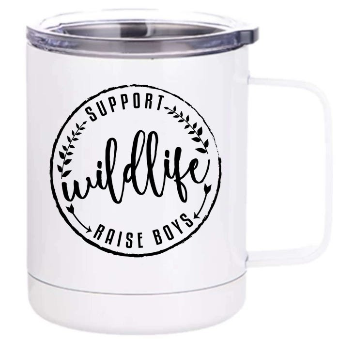 Support Wildlife Raise Mom Gift Front & Back 12oz Stainless Steel Tumbler Cup