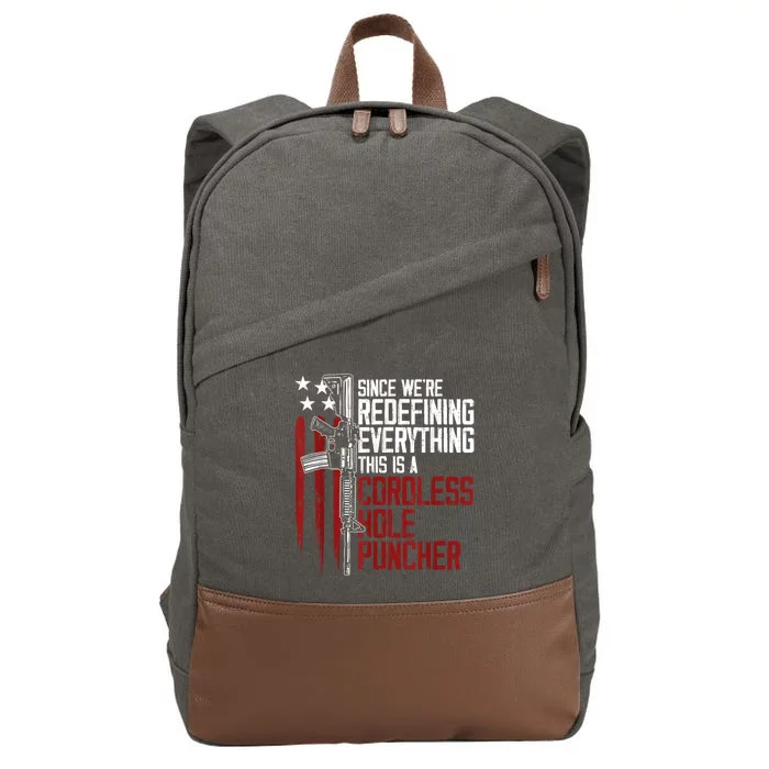 Since WeRe Redefining Everything This Is A Cordless Hole Puncher Cotton Canvas Backpack