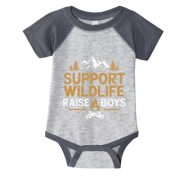 Support Wildlife Raise Camping Outdoor Family Campfire Infant Baby Jersey Bodysuit