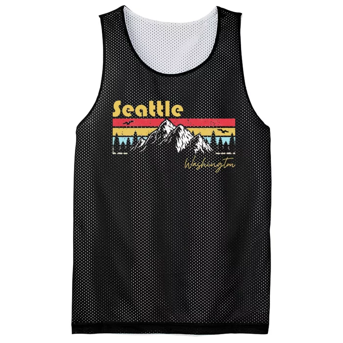 Seattle Washington Roots Hometown Vintage Home State Pride Mesh Reversible Basketball Jersey Tank