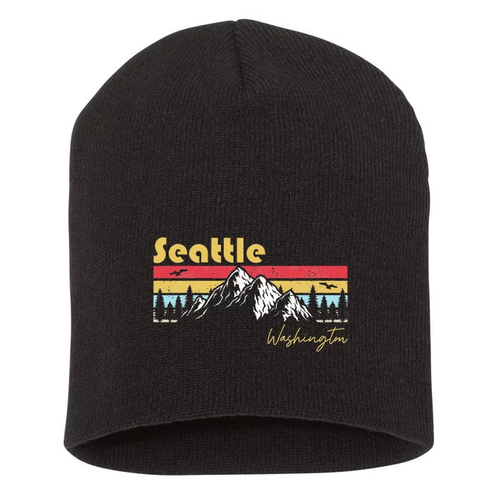 Seattle Washington Roots Hometown Vintage Home State Pride Short Acrylic Beanie