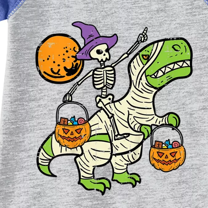 Skeleton Witch Riding Mummy Dinosaur Halloween Spooky Night Gift Infant Baby Jersey Bodysuit