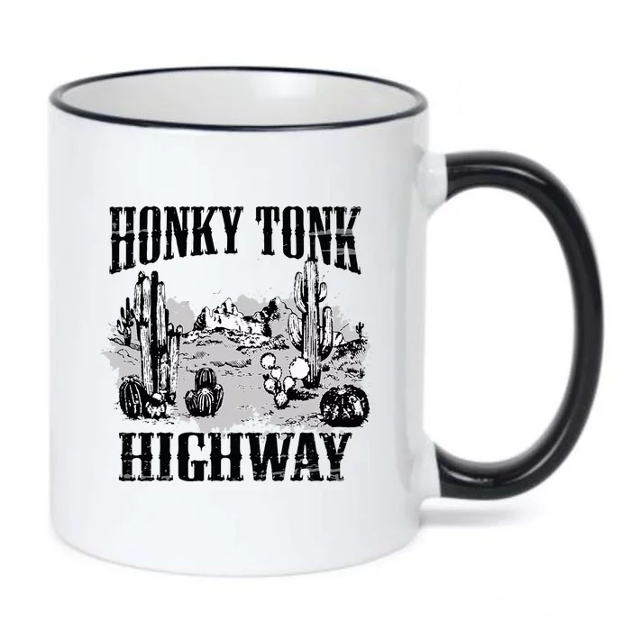 Southern Western Rodeo Cowgirl Honky Tonk Highway Black Color Changing Mug