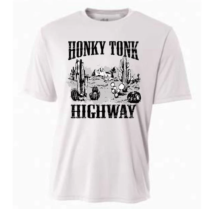 Southern Western Rodeo Cowgirl Honky Tonk Highway Cooling Performance Crew T-Shirt