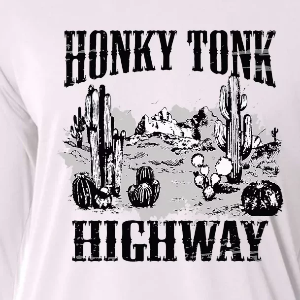 Southern Western Rodeo Cowgirl Honky Tonk Highway Cooling Performance Long Sleeve Crew