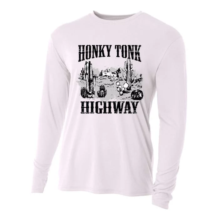 Southern Western Rodeo Cowgirl Honky Tonk Highway Cooling Performance Long Sleeve Crew