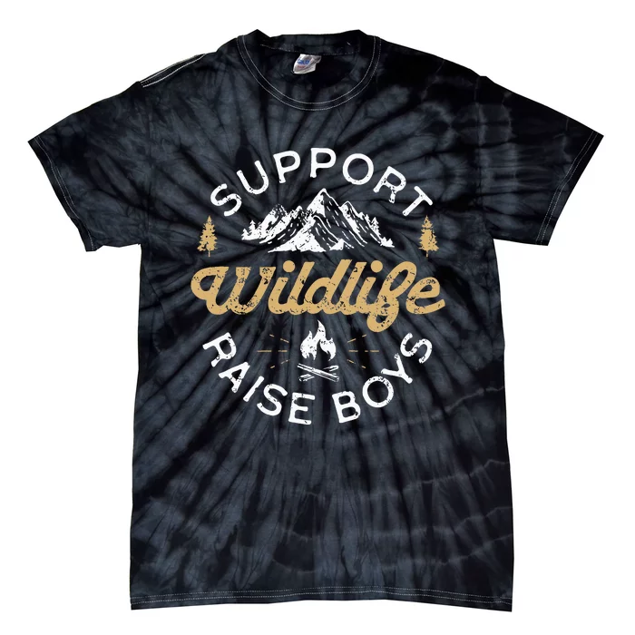 Support Wildlife Raise Parent Mom & Dad Gift Tie-Dye T-Shirt