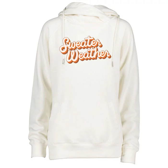 Sweater Weather Retro Womens Funnel Neck Pullover Hood