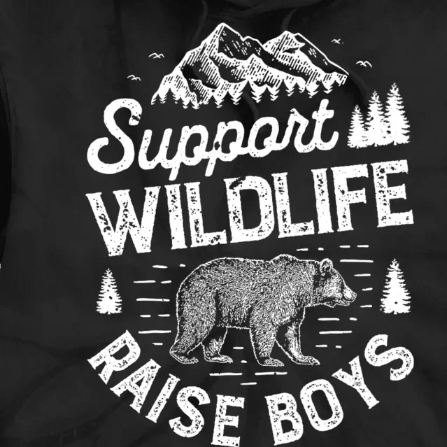 Support Wildlife Raise Mom Dad Mother Parents Tie Dye Hoodie