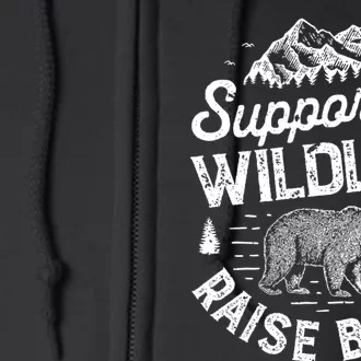 Support Wildlife Raise Mom Dad Mother Parents Full Zip Hoodie