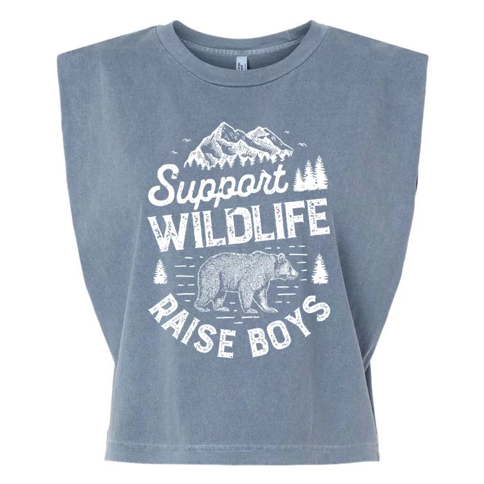 Support Wildlife Raise Mom Dad Mother Parents Garment-Dyed Women's Muscle Tee