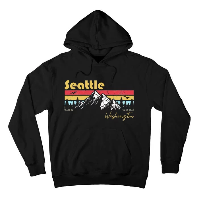 Seattle Washington Roots Hometown Vintage Home State Pride Tall Hoodie