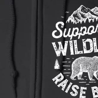 Support Wildlife Raise Mom Dad Mother Parents Full Zip Hoodie