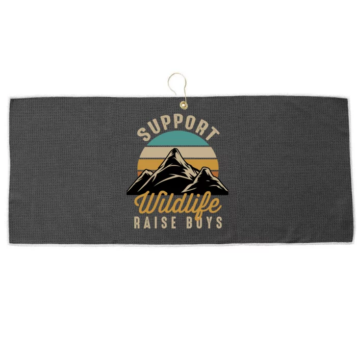 Support Wildlife Raise Boy Large Microfiber Waffle Golf Towel