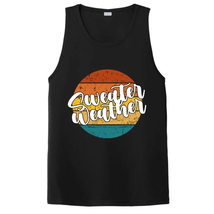 Sweater Weather Retro Vintage Fall Performance Tank