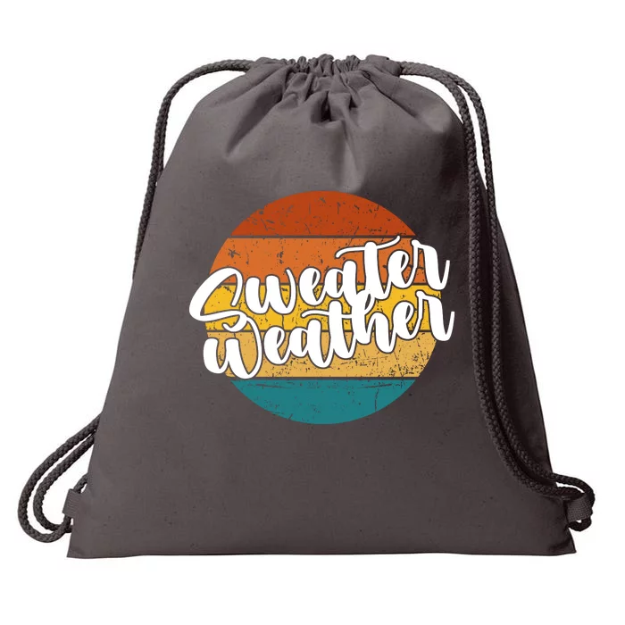 Sweater Weather Retro Vintage Fall Drawstring Bag